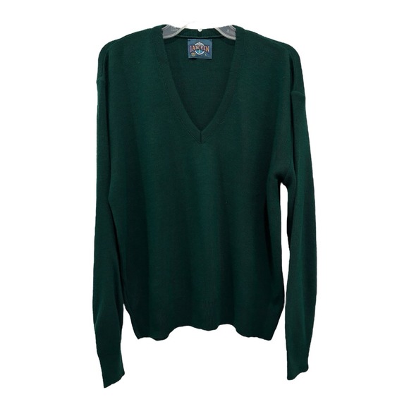 Jantzen Other - Vintage 90s Jantzen Sweater Mens Large Green Fine Knit Y2K Vneck Pullover USA